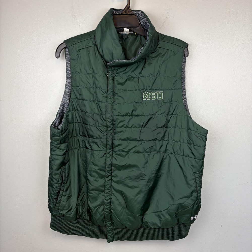 Michigan State Spartans Vest Puffer Womens 2XL Green NCAA College‎ Under Armour